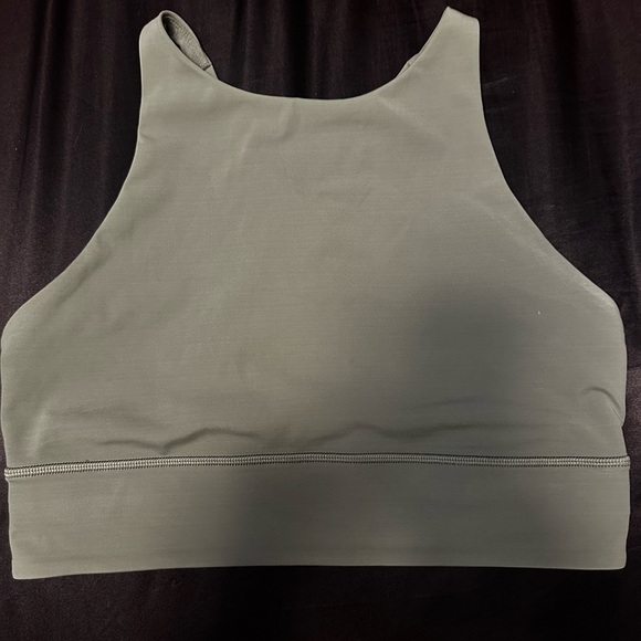Lululemon Athletica High Neck Line Sports Bra in Laurel Green/Olive Size 8 - Picture 2 of 5